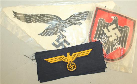 A collection of Swastika arm bands,